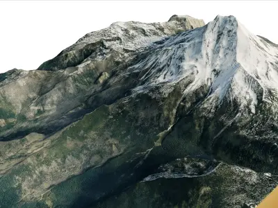 Mount Jefferson 3d model terrain Low-poly 3D model
