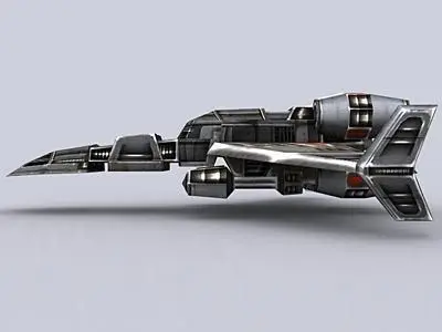 3DRT - Sci-Fi Airspace - Space FIghter B-04 Low-poly 3D model