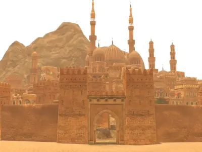 Arabic Old Town Low-poly 3D model