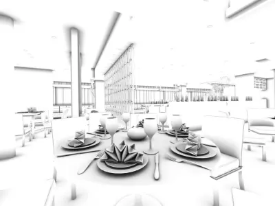 Business Restaurant - Coffee - Banquet  205 3D model