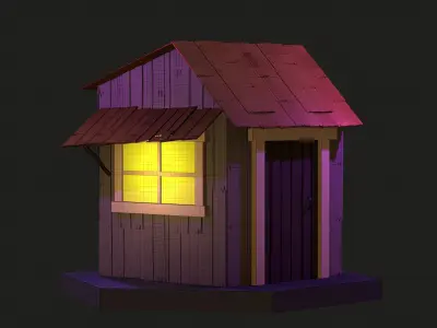 wooden house 3D 3D print model