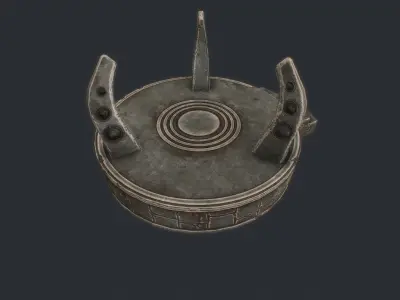 Altar circular platform with steps Low-poly 3D model