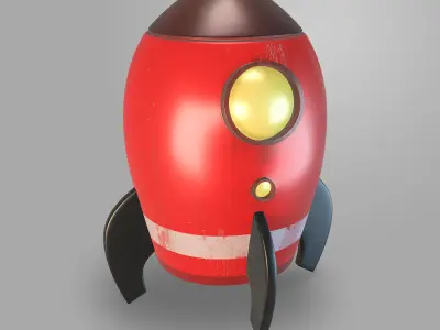 Low poly rocket 3d model ship Free 3D model