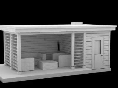 Gazebo loft style 3D model