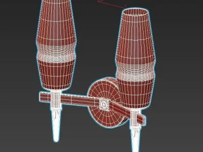 bra-maytoni-lita-h002wl-02g-1 two light wall sconce in brass ... 3D model