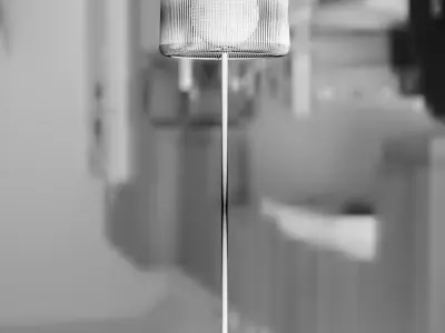 Designer floor lamp with double shade 3D model