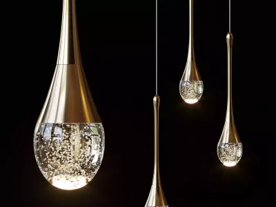 Pendant lights Mettasha Chandelier 1 and 3 lamps 3D model