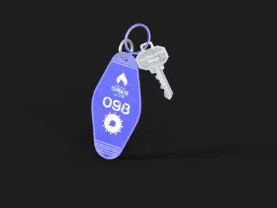 KEYRING key tag motel mockup 3D model