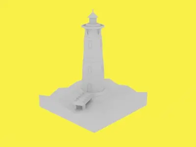 Low poly lighthouse Free low-poly 3D model