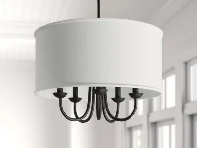 Upshaw Light Unique Statement Drum Chandelier 3D model