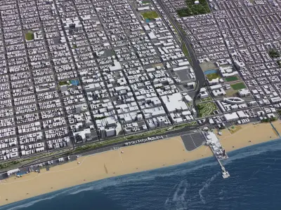 Santa Monica Low-poly 3D model