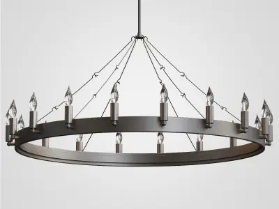 Cubist Small Chandelier Black 3D model