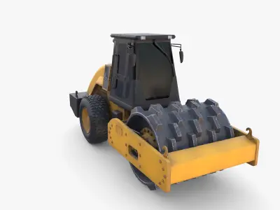 Road roller V4 Low-poly 3D model