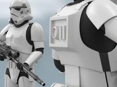  Star Wars Imperial Stormtrooper with Blaster Rifle Standing Pose 