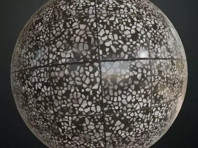 Polished Terrazzo Stone Tiles PBR Seamless Texture