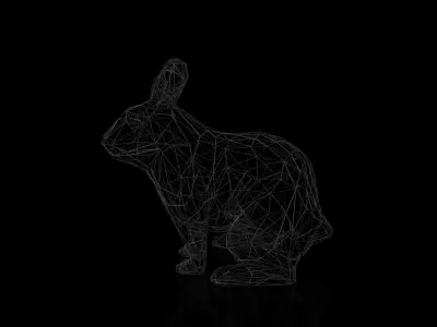 Rabbit Wireframe Low-poly 3D model