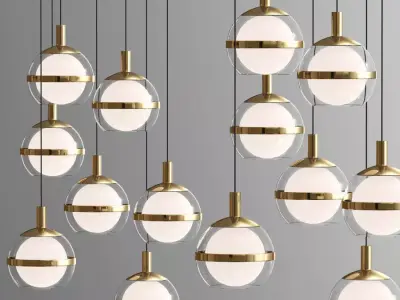 Swank LED Multi-Light Pendant 3D model