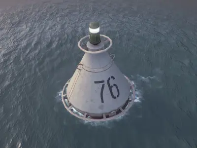 Buoy River RB-4-01 Left Side Mark Low-poly 3D model