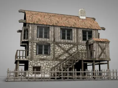 Medieval House v3 Low-poly 3D model