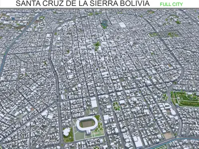 Santa Cruz de la Sierra Bolivia 50km Low-poly 3D model