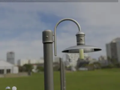 Street Light -7- Basic Version -1 Lamp- Low-poly 3D model