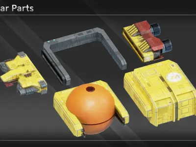 Spaceship TS7 Light Tanker Low-poly 3D model