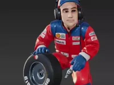 41 - 1 64 Scale Pit Crew Mechanic for Diecast Dioramas 3D print model