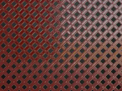Red Metal Gate Transparent PBR Seamless Texture