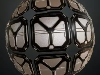 White Black Sci-fi Door Transparent PBR Seamless Texture