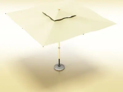 Exterior Bar Table Chair and Parasol 3D model