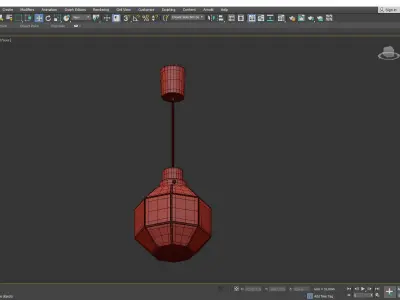Set of Three Iron and Clear Glass Light Pedant Low-poly 3D model