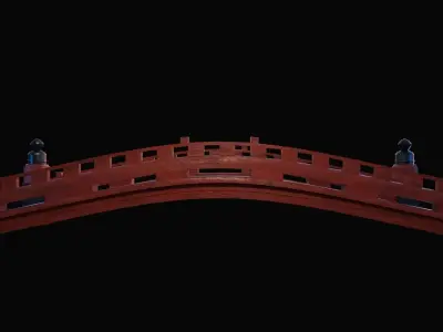 Japanese bridge Low-poly 3D model 2