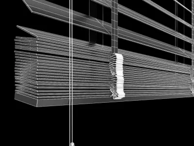 Jalousie set of wooden blinds 3D model