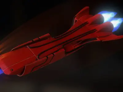 Spaceship - Keeper - Red Version 3D model