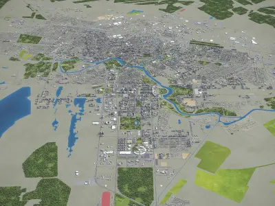 Nur-Sultan - Astana Low-poly 3D model