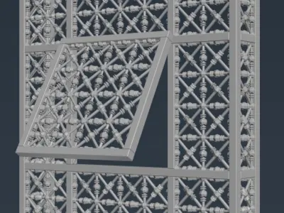 Mashrabiya 1 window with pattern 3D model