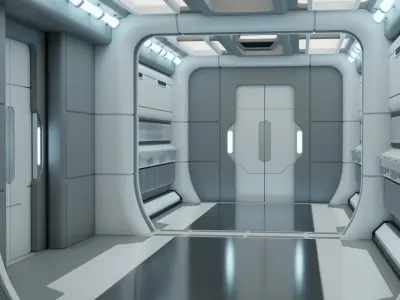 Sci Fi Corridor Kit 1 3D model