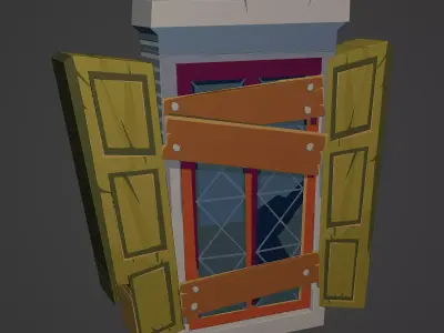 Medieval Window Low-poly 3D model