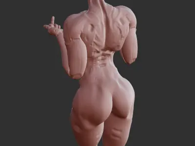 Sexy Mecha Babe NSFW Sci-Fi Statue for Resin Print 3D print model