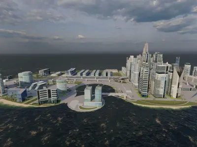 modern city- urban 3D model order