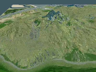 Montserrat island full 3D model terrain 3D model