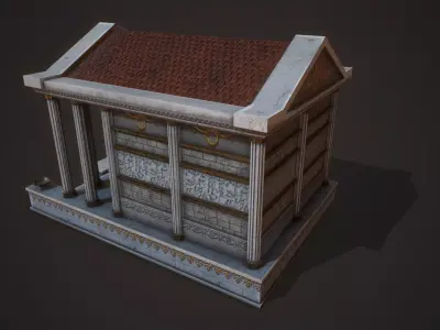 Roman Greek Temple Low-poly 3D model