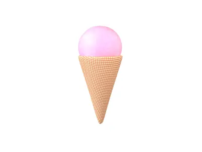 Ice Cream Cone v2 005 Low-poly 3D model