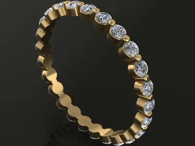 Diamond Share Prong Infinity Band 2mm Mix Size 3D print model