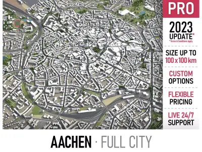 Aachen Low-poly 3D model