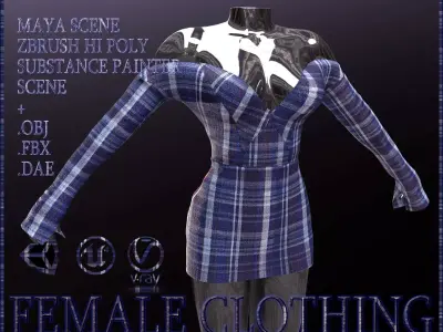 Female Clothing Low-poly 3D model