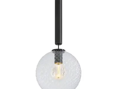 ILAZA pendant light with glass globe hanging from it 3D model