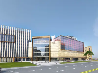 Commercial building Low-poly 3D model