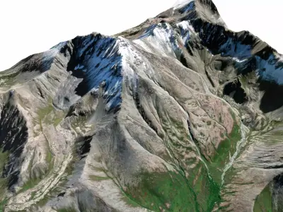 Mountain landscape Matanuska Peak Alaska USA 3D model