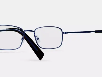 Thurston Eyeglasses in Brushed Navy 3D model